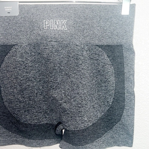 Pink Victoria's Secret High Waist Gray Seamless Butt Contour Workout Shortie NEW - Picture 6 of 9